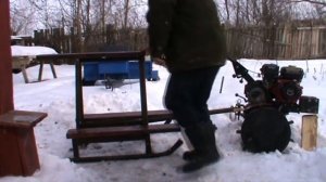 Сани снегоход за два дня для мотоблока своими руками.