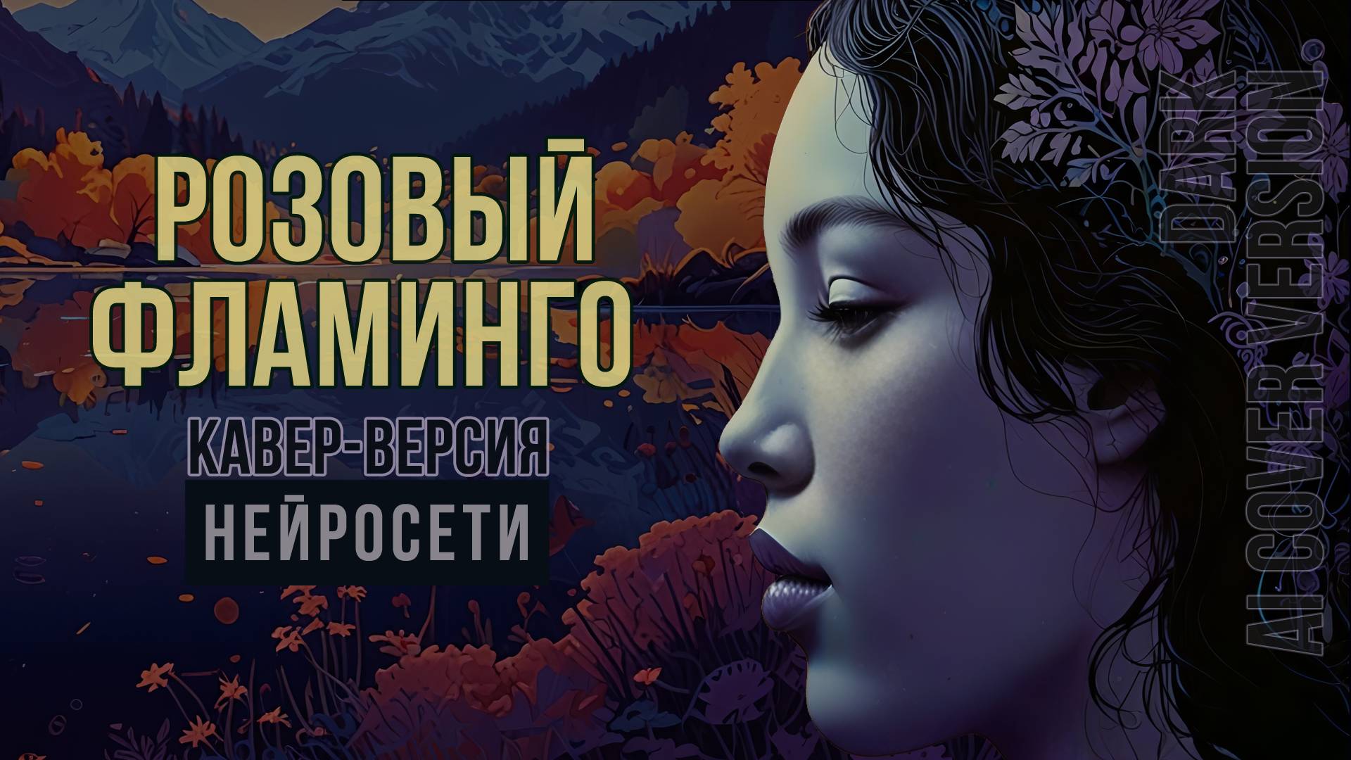 Розовый фламинго. Dark. Кавер. Ai caver.