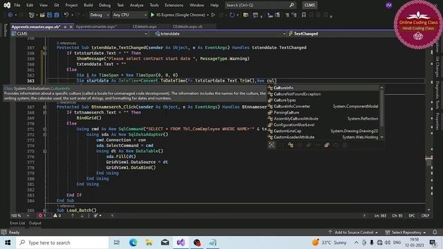 How you calculate total days between two dates using asp.net (vb net) | Online Coding Class