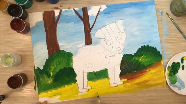 Собака рисунок. Легкий рисунок собаки. Как нарисовать щенка Как нарисовать домашнее животное гуашью смотреть онлайн