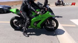 Kawasaki H2 vs Bolt on ZX10R - TOP SPEED