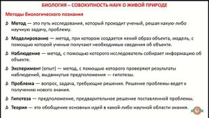 Урок 81. Биология – совокупность наук о живой природе