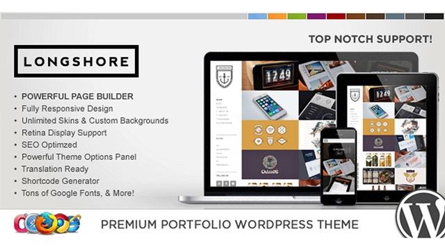 WP Longshore Responsive Portfolio WordPress Theme | Themeforest Website Templates and Themes смотреть онлайн