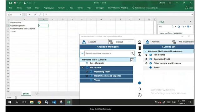 TM1 Function, ELWEIGHT (Excel) смотреть онлайн