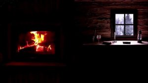 Расслабляющая метель для сна Уютные звуки камина и метель за окном