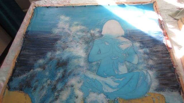 Как рисовать на хлопке. Горячий батик - сложный уровень. Картина Медитация в волнах смотреть онлайн