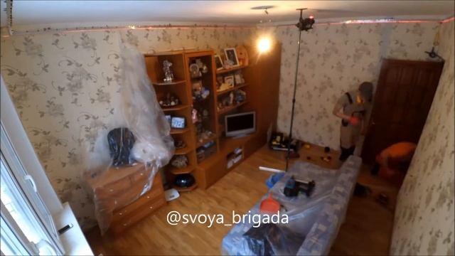 Натяжной потолок. Ускоренная съемка. смотреть онлайн