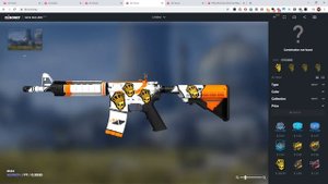 Позиции наклеек на AK-47, AWP, M4A4, M4A1-S, P90.