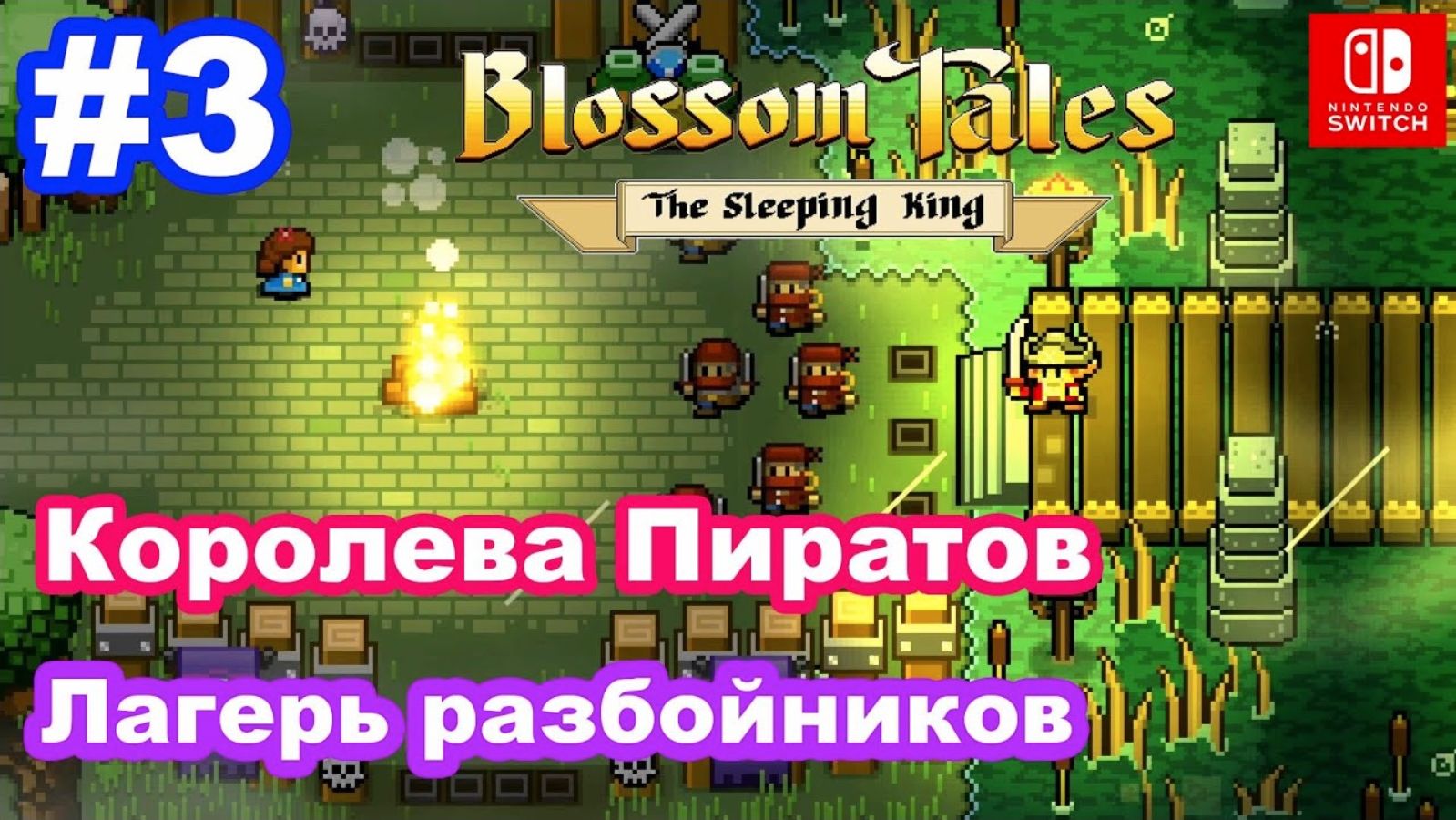 3 - Blossom Tales: The Sleeping King. Сокровища, лагерь разбойников, Королева Пиратов. Nintendo