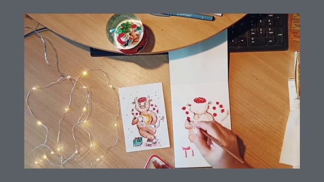 #акварель#скетчинг #рисуемвместе. Рисуем Бычка, символ нового  2021 г. Бесплатный урок по рисованию