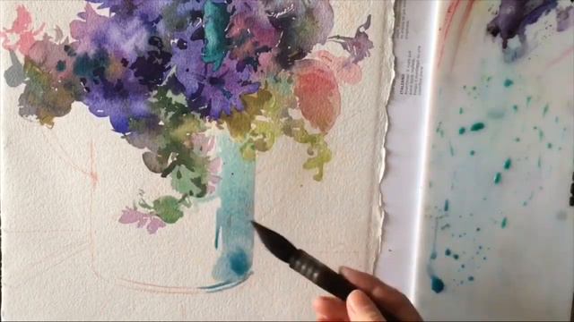 Сиреневый букет, акварель.  Марина Ласаева #акварель #watercolor