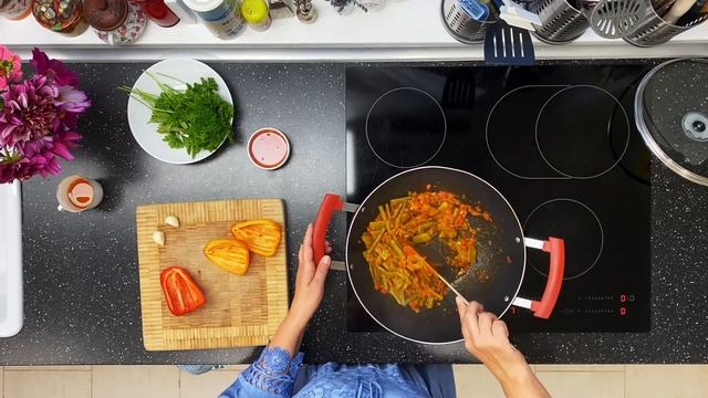 Фасоль зеленая спаржевая, рагу. Легко и просто и вкусно! смотреть онлайн