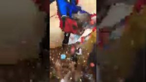 Разбиваем Пиньяту Шоу Трансформеров на празднике в Детском Саду