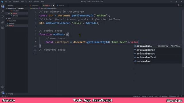 Todo List Application In JavaScript | JavaScript Projects For Students | #SmartCode