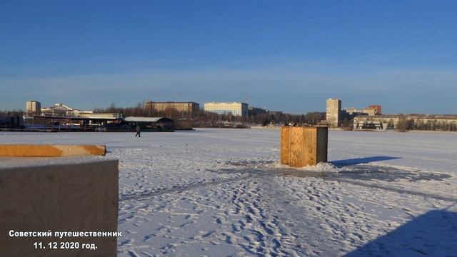 Нижний Тагил, откуда берётся лёд, для ледового городка в центре города. Тагильский пруд, 11.12.2020