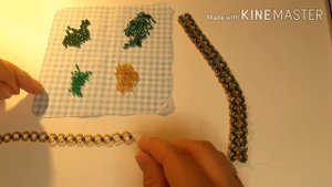 Схема плетения браслета из бисера и стекляруса для начинающих. DIY. Handmade. Beading tutorial.