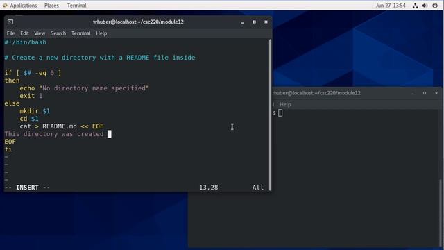 Bash Shell Programming - A script to create a new directory with a README.md file смотреть онлайн