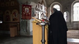 О.Илиодор читает молитву прп.Гавриилу Ургебадзе