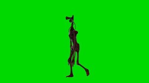 Сиреноголовый монстр на зеленом фоне хромакей. SirenHead monster on a green background a chromakey.