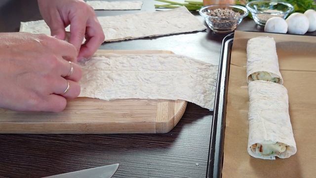 Ленивые Пирожки из Лаваша с Картошкой и Грибами. Быстро и Очень Вкусно!