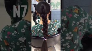 Long and thick hair girl hair play & haircut