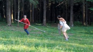 Копьё vs щит- меч тренировка