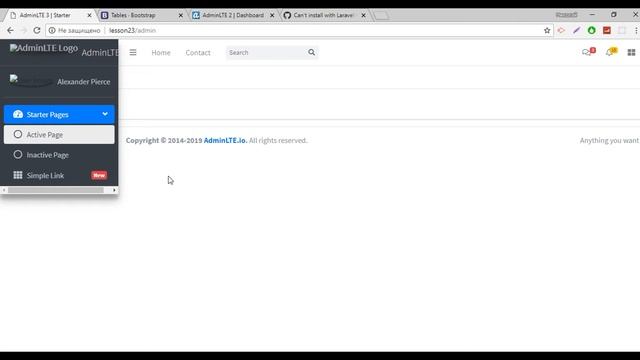 Как установить adminlte в Laravel | Install adminlte in laravel | Lesson 23