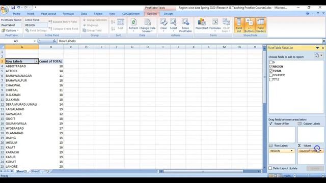 Pivot Table and Pivot Chart in MS Excel