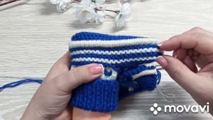 Детские пинетки спицами // Мастер Класс