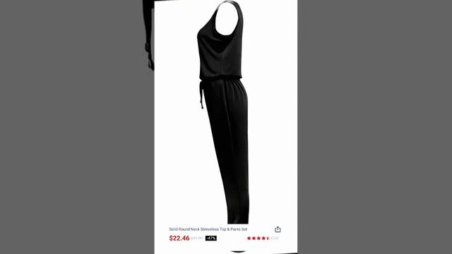 Solid Round Neck Sleeveless Top & Pants Set | Two-piece Sets смотреть онлайн