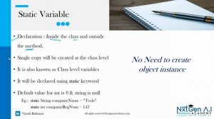 Java for Selenium : 22. Types of Java Variables | What is Static and Local Variables ?