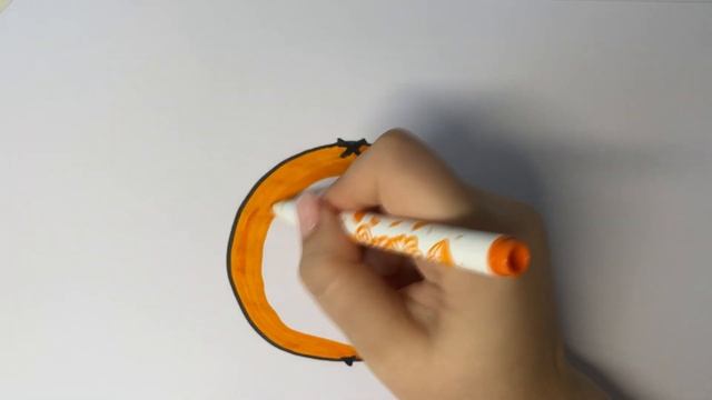 How to draw an ORANGE for kids - Рисуем АПЕЛЬСИН для детей смотреть онлайн