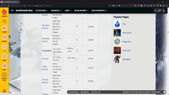 Warframe | Aya Droptable смотреть онлайн