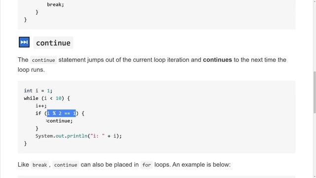 Break and Continue in Java - Java Basics 2.4 смотреть онлайн