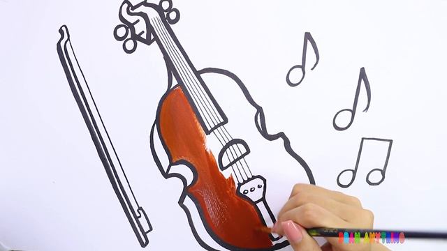 How to drawing and coloring Violin for Kids Toddlers  Draw Anything