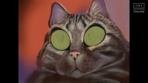Рисуем удивленного кота на Ipad