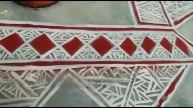 Mandana design/ laxmi puja पगल्या design/rajasthani mandana design / paglya mandana art смотреть онлайн