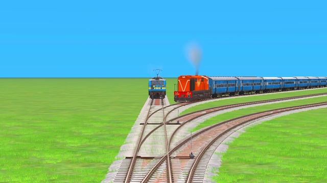 4 Train station Crossing In New Track Rail Road Crossing Games In New Drive ||Indian Train Simulato