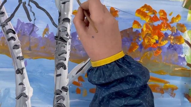 Рисуем осенний пейзаж смотреть онлайн