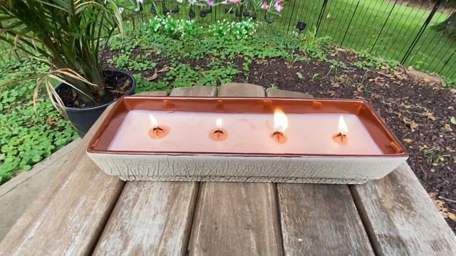 WOODWICK Pink Hibiscus Citronella Outdoor Candle Review & Demo On The Patio! смотреть онлайн