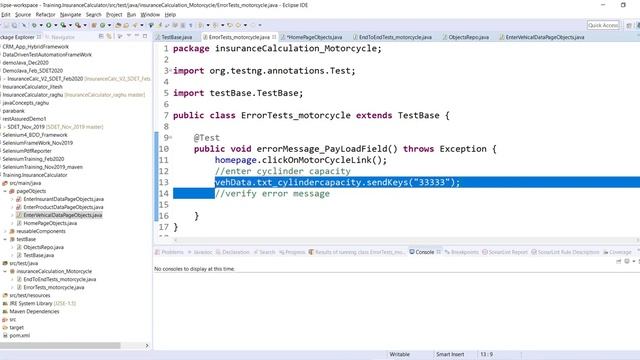 Selenium Framework - Basic- 12. Error message verification test case automation