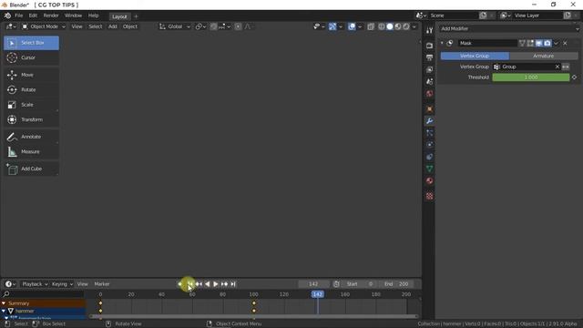 Mask Modifier in Blender