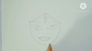 How to draw maa Durga face pencil sketch for beginners||God maa drawing||