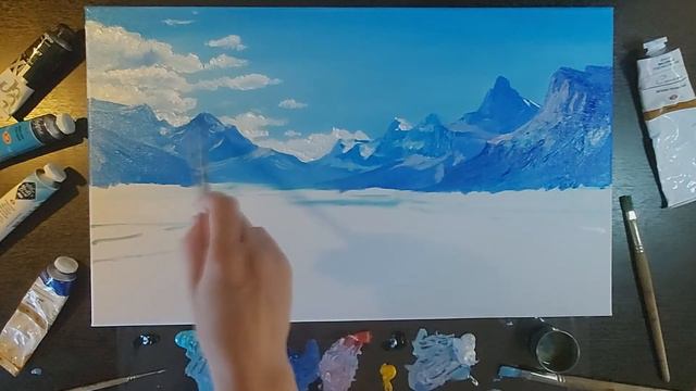 Лазурные вершины | #КрасотаМира | Масляная живопись | Картина за час | How to draw mountain | Twins