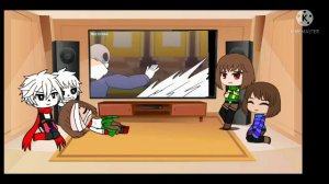 Undertale reaction to StoryShift!Chara vs Killer!Sans|animation|Gacha club