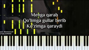 Ziyoda - Meni deb | KARAOKE • TEKST • QO'SHIQ MATNI • LYRIC VIDEO CLIP • PIANO VERSION |