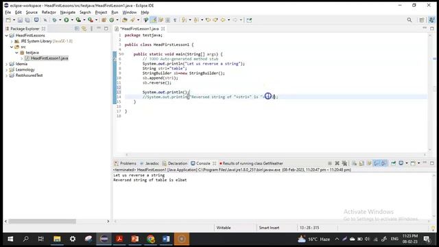 Write java code to reverse the letters of String | 3 Methods | #java #strings #eclipse #oop смотреть онлайн