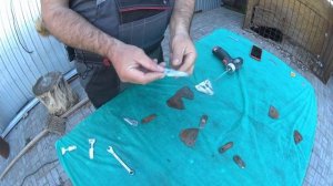 Самодельные ножи для роторной косилки из сегментов жатки комбайна.