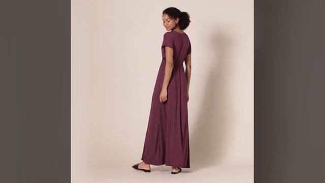 Amazon com Amazon Essentials Women's Waisted Maxi Dress Available in Plus Size, Peach, X Large C смотреть онлайн