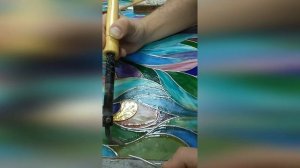 Витраж Павлин процесс пайки